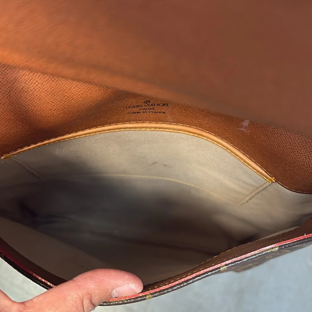 Louis Vuitton Brown Monogram Messenger Bag with Tan Strap